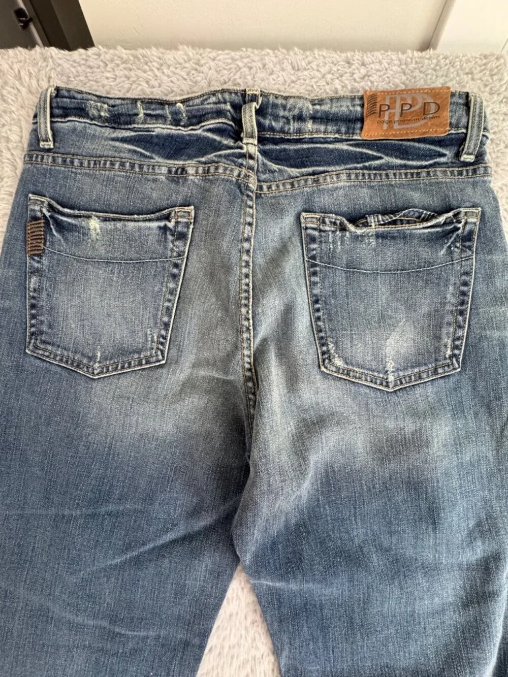Paige Premium Denim JRC Relaxed Fit Jeans Mens 31 USA Blue Wash Office Casual